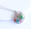 Pressed Flower Pendant Necklace, Real Dried Flower Resin Jewellery