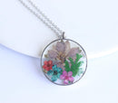 Pressed Flower Pendant Necklace, Real Dried Flower Resin Jewellery