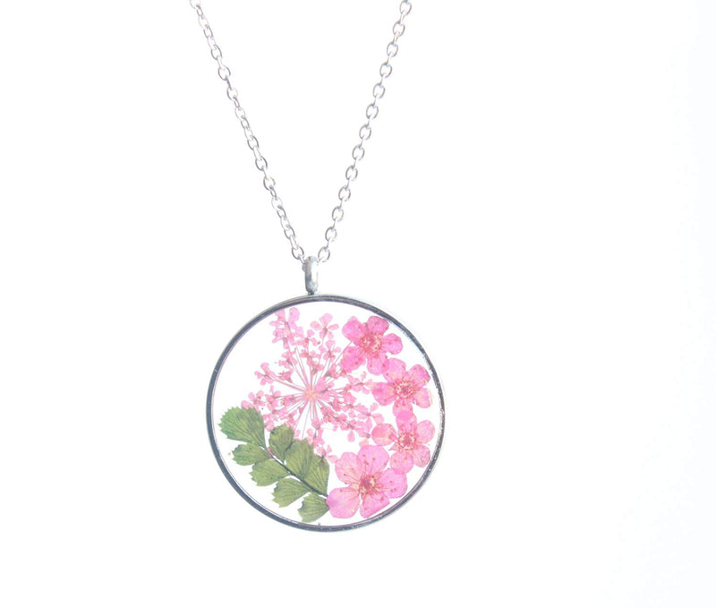 Pressed Flower Pendant Necklace, Real Dried Flower Resin Jewellery