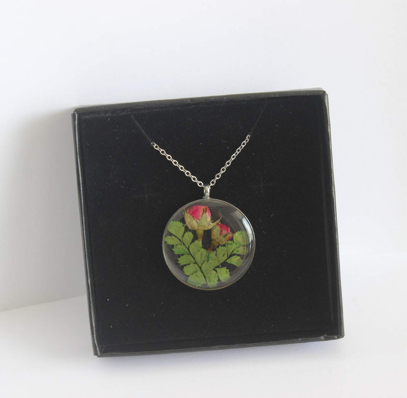 Pressed Flower Pendant Necklace, Real Dried Flower Resin Jewellery