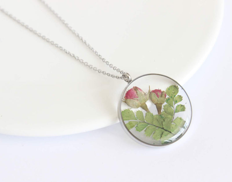 Pressed Flower Pendant Necklace, Real Dried Flower Resin Jewellery