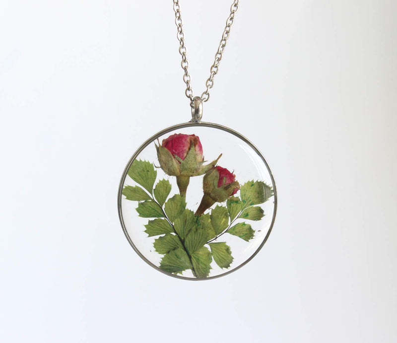 Pressed Flower Pendant Necklace, Real Dried Flower Resin Jewellery