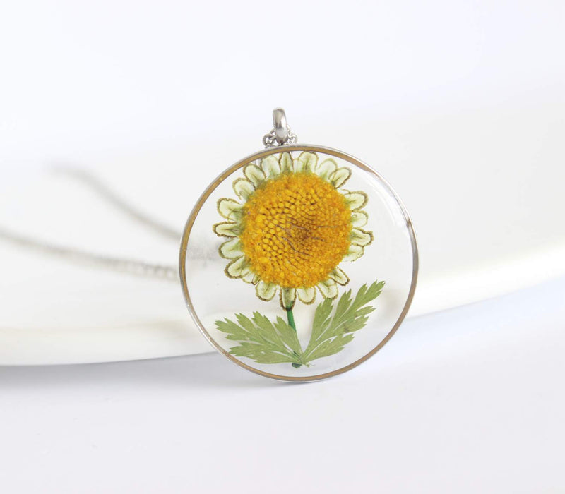 Pressed Flower Pendant Necklace, Real Dried Flower Resin Jewellery