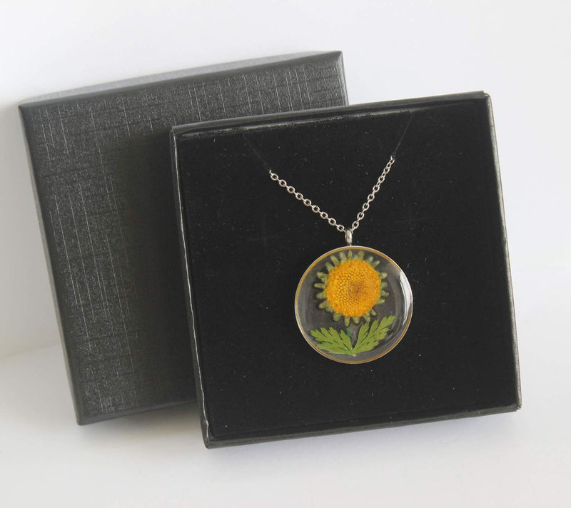 Pressed Flower Pendant Necklace, Real Dried Flower Resin Jewellery