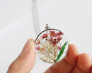 Pressed Flower Pendant Necklace, Real Dried Flower Resin Jewellery