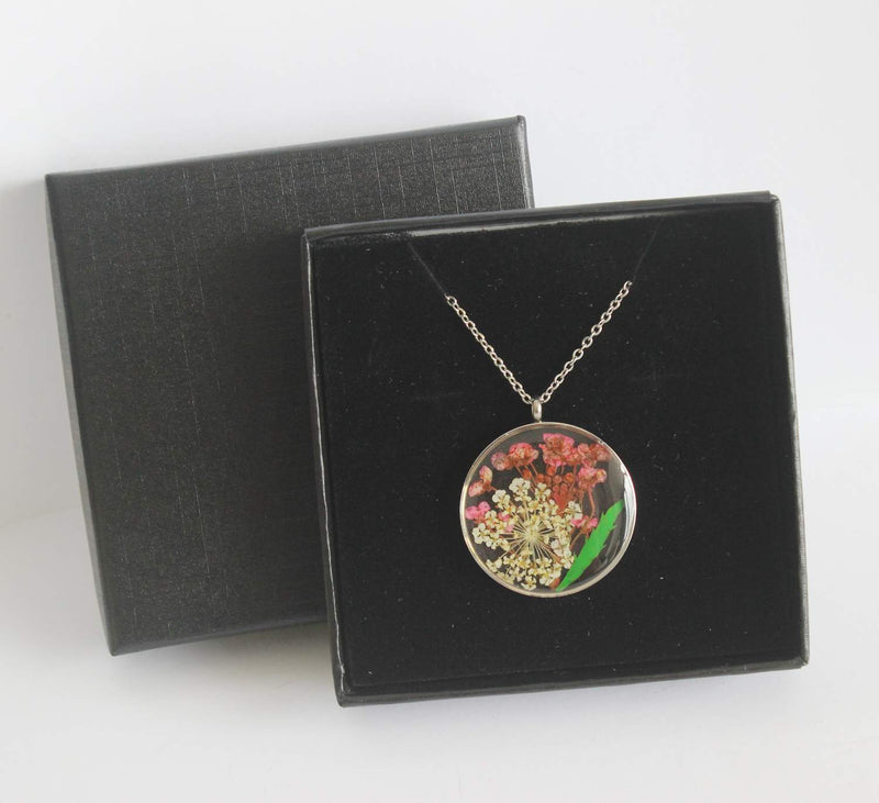 Pressed Flower Pendant Necklace, Real Dried Flower Resin Jewellery