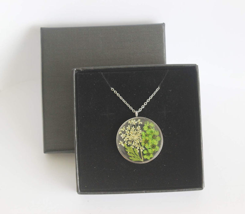 Pressed Flower Pendant Necklace, Real Dried Flower Resin Jewellery