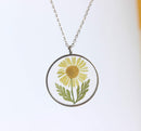 Pressed Flower Pendant Necklace, Real Dried Flower Resin Jewellery