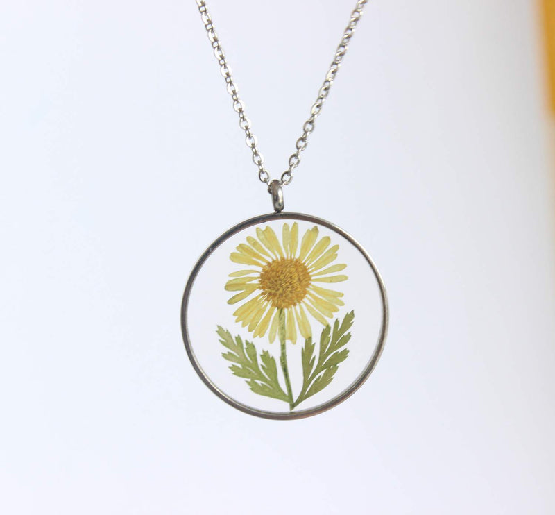 Pressed Flower Pendant Necklace, Real Dried Flower Resin Jewellery