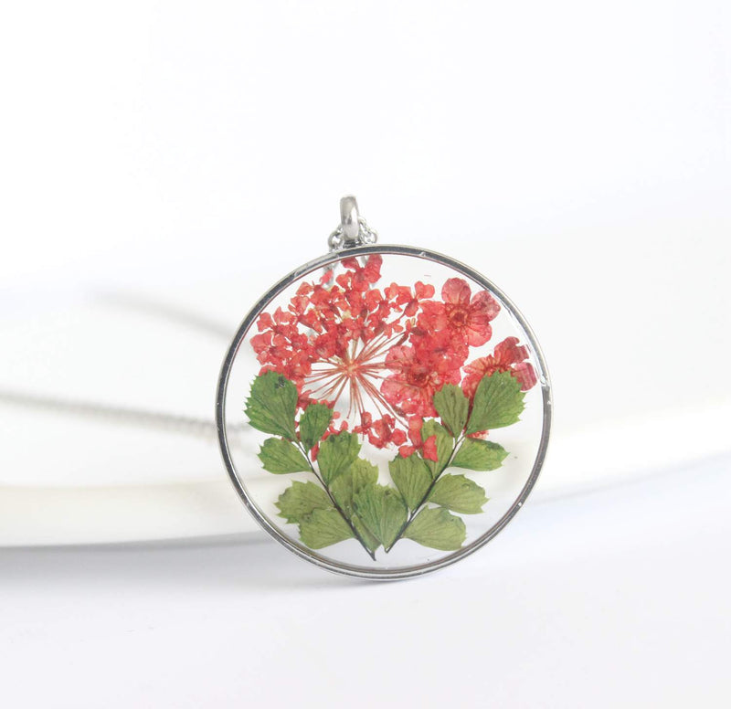 Pressed Flower Pendant Necklace, Real Dried Flower Resin Jewellery