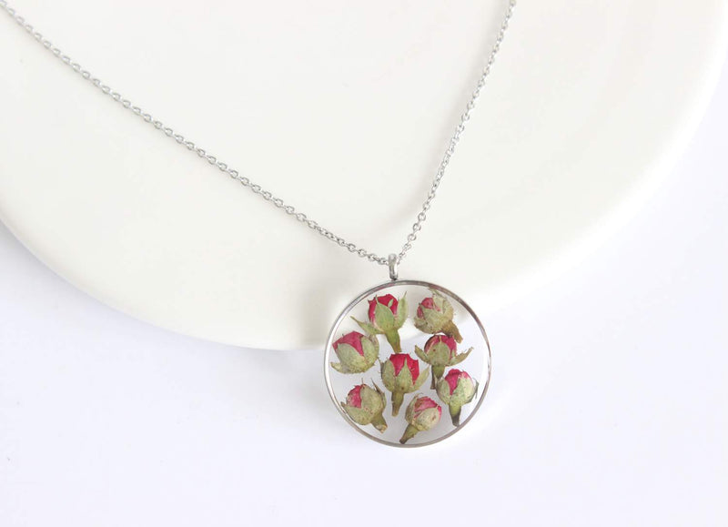 Pressed Flower Pendant Necklace, Real Dried Flower Resin Jewellery