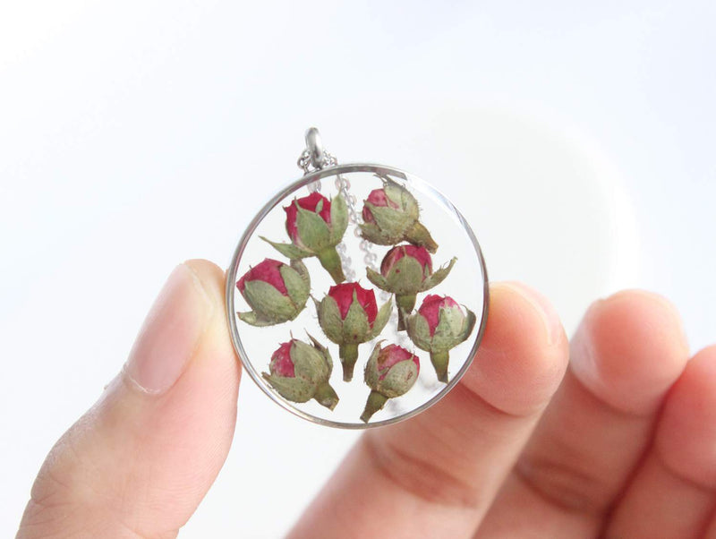 Pressed Flower Pendant Necklace, Real Dried Flower Resin Jewellery