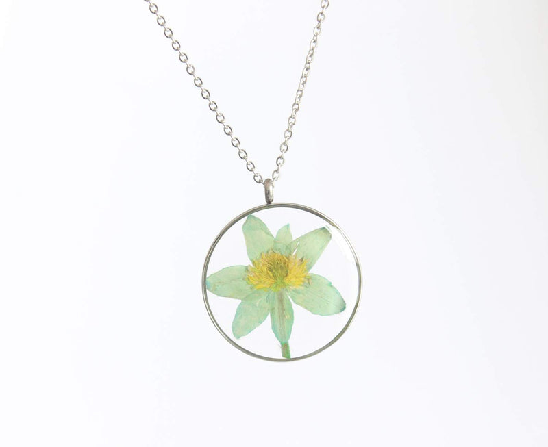 Pressed Flower Pendant Necklace, Real Dried Flower Resin Jewellery