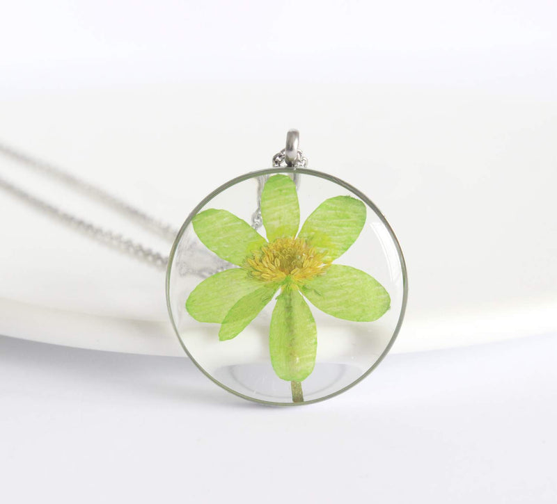 Pressed Flower Pendant Necklace, Real Dried Flower Resin Jewellery