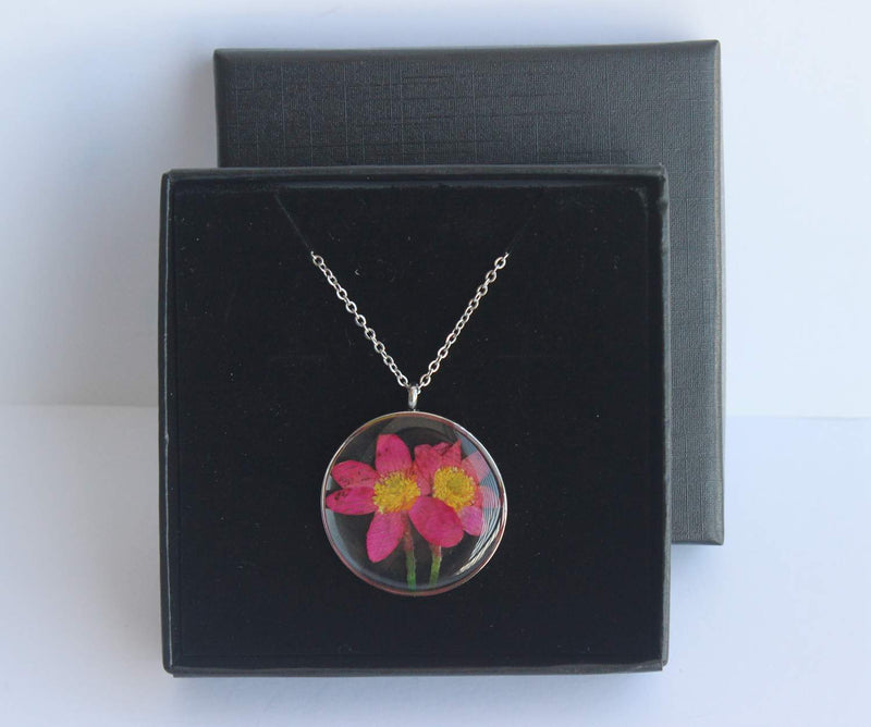 Pressed Flower Pendant Necklace, Real Dried Flower Resin Jewellery