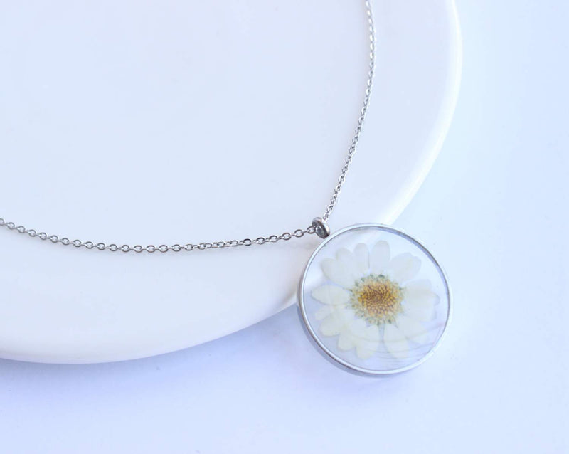 Pressed Flower Pendant Necklace, Real Dried Flower Resin Jewellery