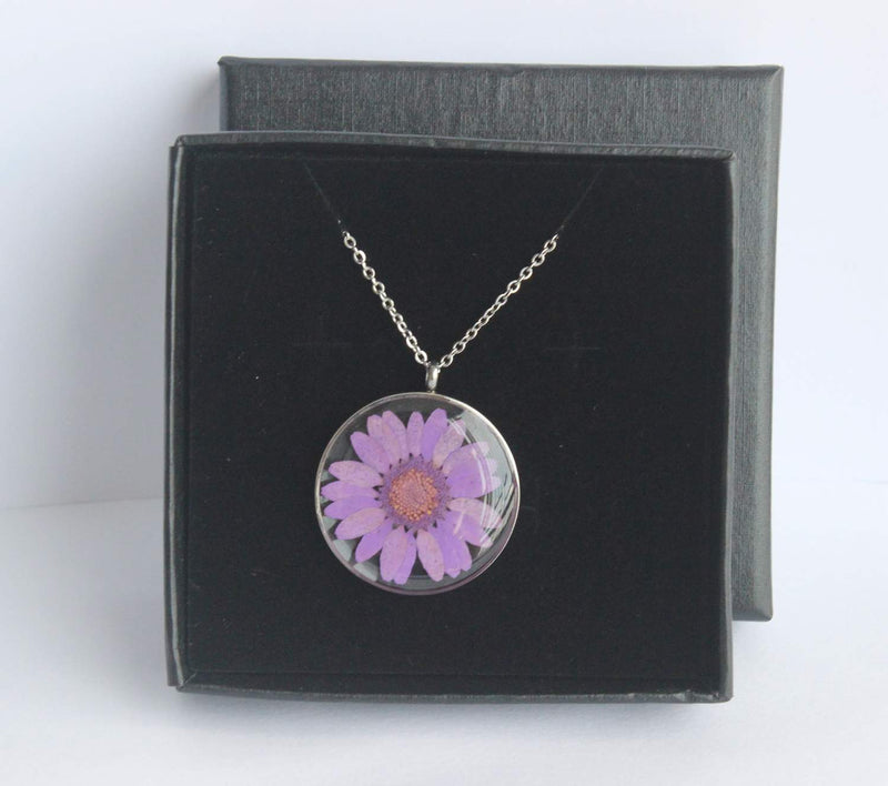 Pressed Flower Pendant Necklace, Real Dried Flower Resin Jewellery