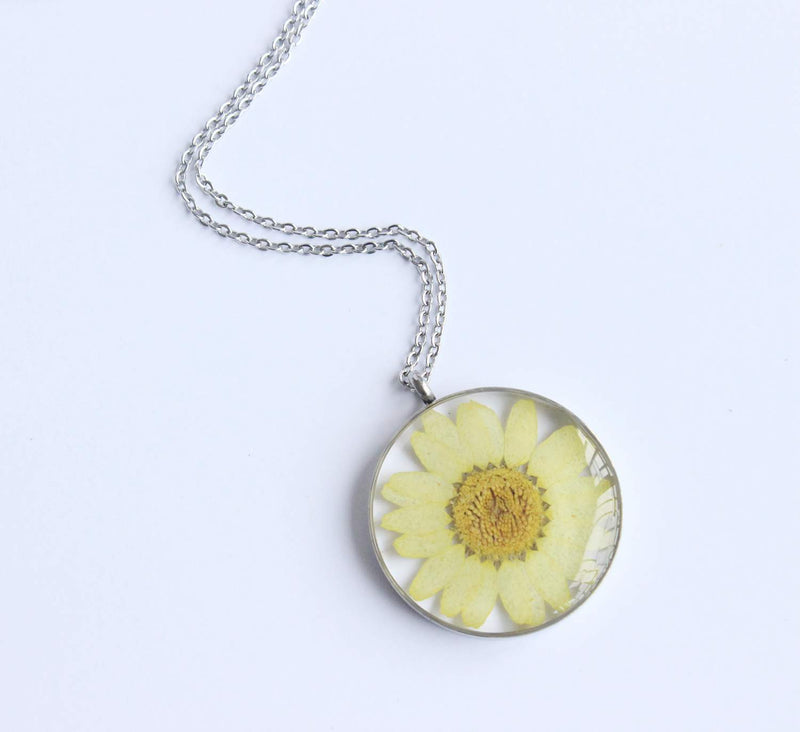 Pressed Flower Pendant Necklace, Real Dried Flower Resin Jewellery