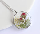 Pressed Flower Pendant Necklace, Real Dried Flower Resin Jewellery