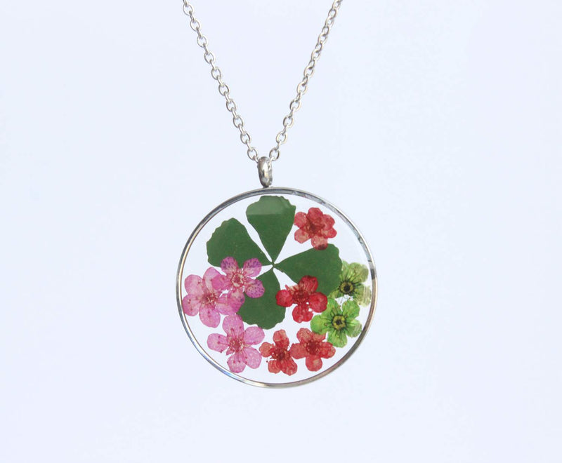 Pressed Flower Pendant Necklace, Real Dried Flower Resin Jewellery