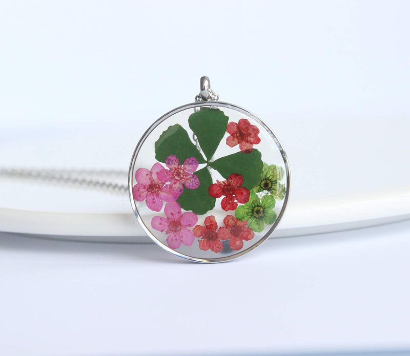 Pressed Flower Pendant Necklace, Real Dried Flower Resin Jewellery