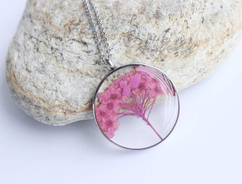 Pressed Flower Pendant Necklace, Real Dried Flower Resin Jewellery