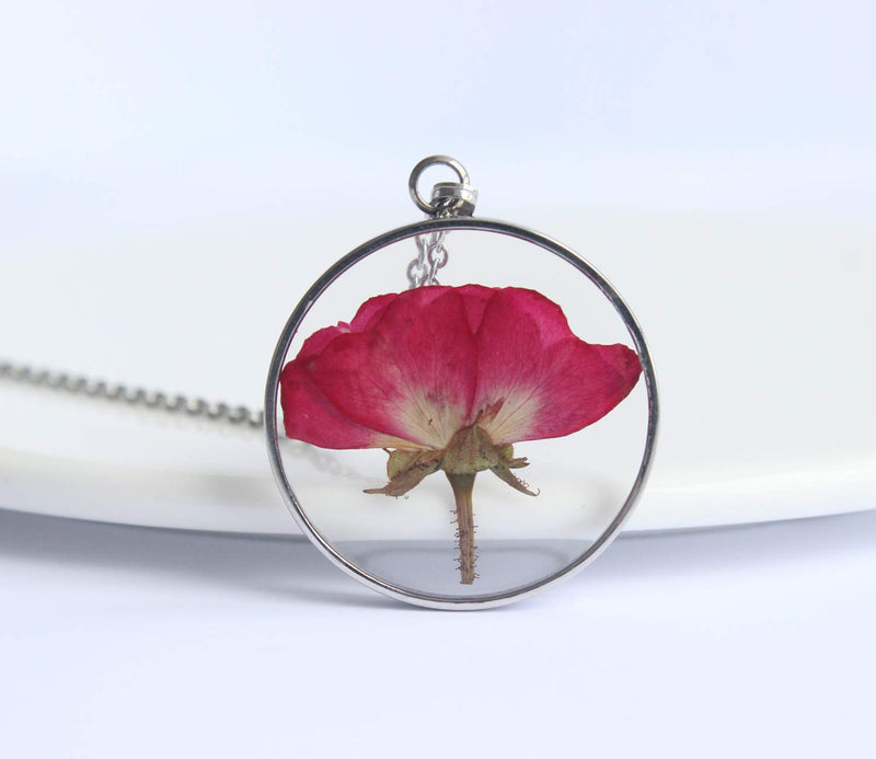 Pressed Flower Pendant Necklace, Real Dried Flower Resin Jewellery