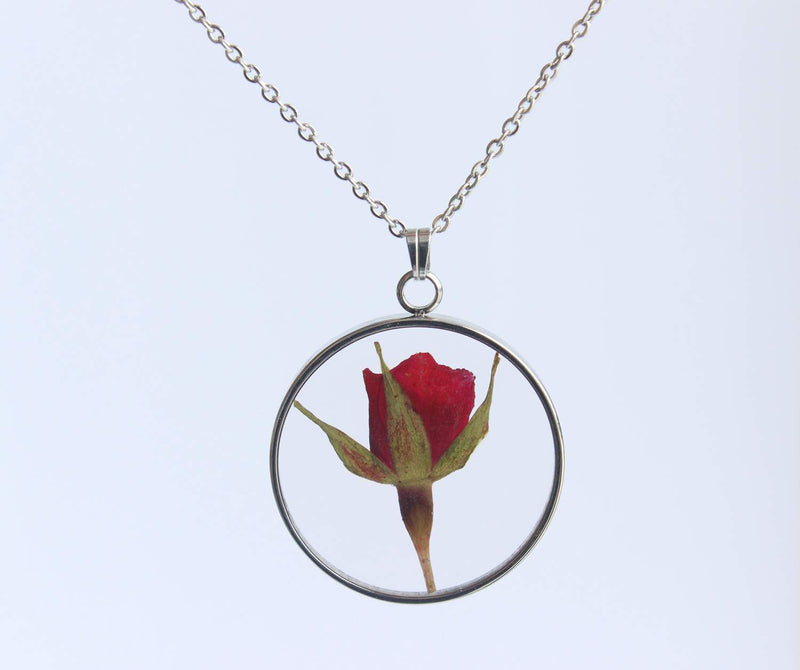 Pressed Flower Pendant Necklace, Real Dried Flower Resin Jewellery