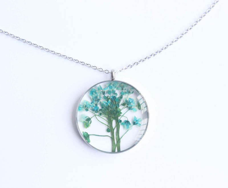 Pressed Flower Pendant Necklace, Real Dried Flower Resin Jewellery