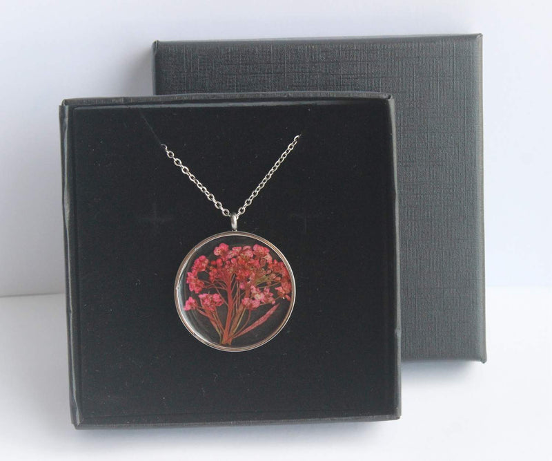 Pressed Flower Pendant Necklace, Real Dried Flower Resin Jewellery