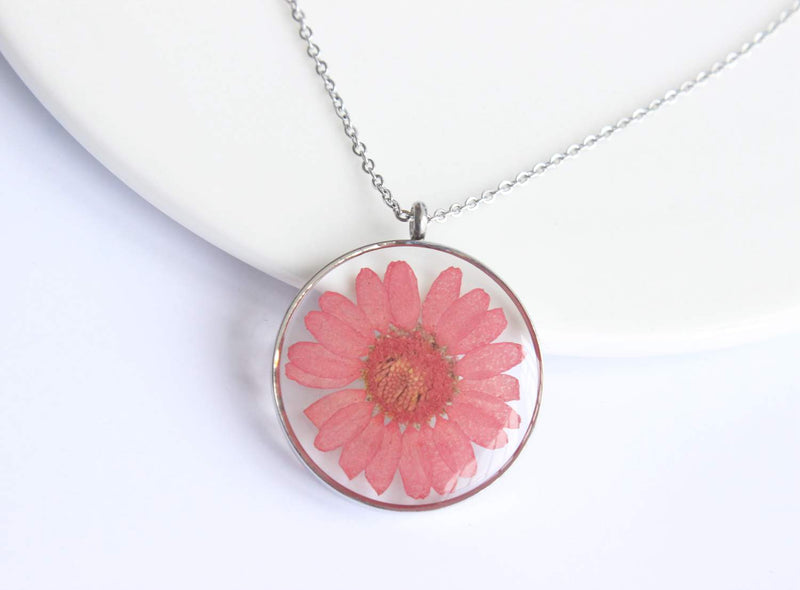 Pressed Flower Pendant Necklace, Real Dried Flower Resin Jewellery