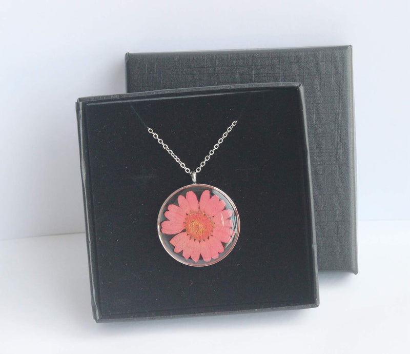 Pressed Flower Pendant Necklace, Real Dried Flower Resin Jewellery