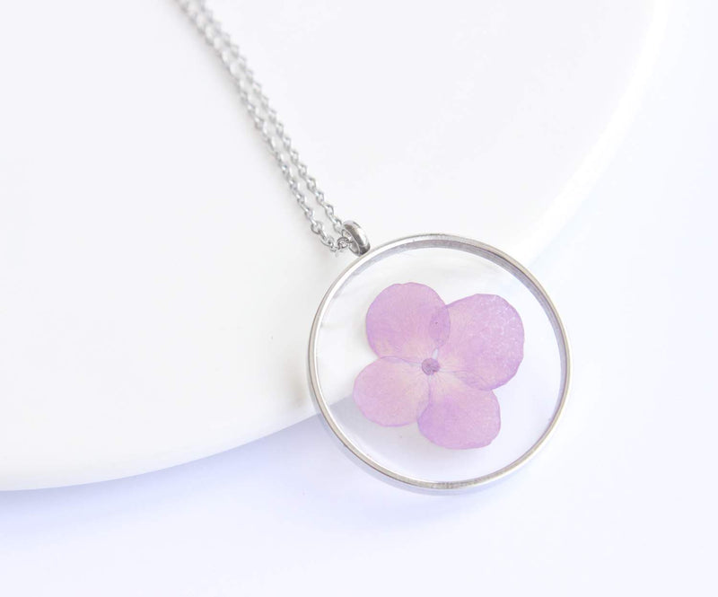 Pressed Flower Pendant Necklace, Real Dried Flower Resin Jewellery