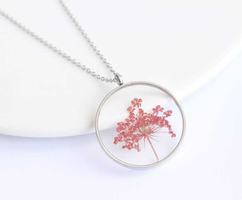 Pressed Flower Pendant Necklace, Real Dried Flower Resin Jewellery