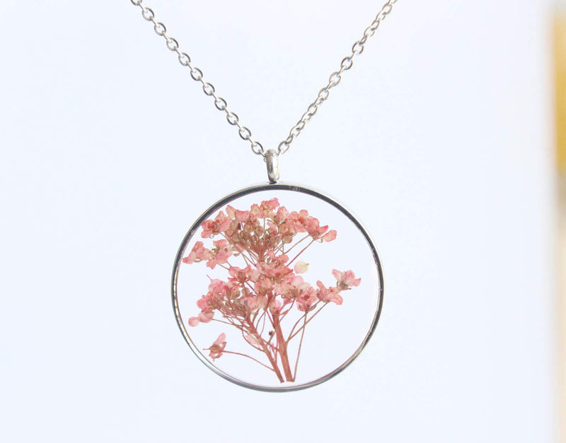 Pressed Flower Pendant Necklace, Real Dried Flower Resin Jewellery