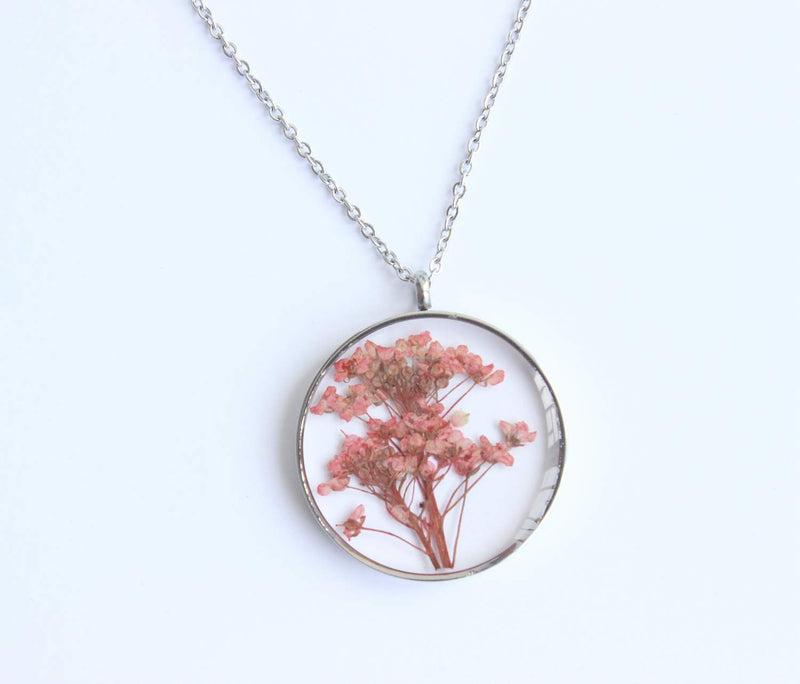 Pressed Flower Pendant Necklace, Real Dried Flower Resin Jewellery