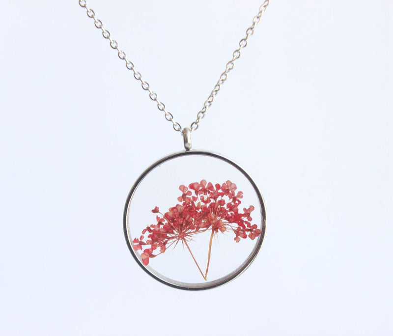 Pressed Flower Pendant Necklace, Real Dried Flower Resin Jewellery