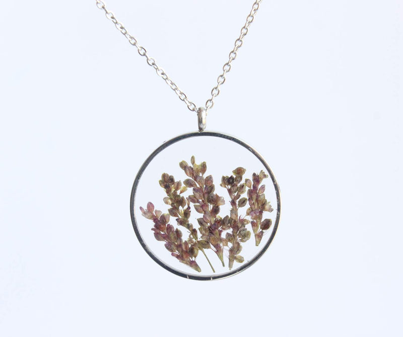 Pressed Flower Pendant Necklace, Real Dried Flower Resin Jewellery