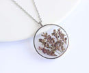 Pressed Flower Pendant Necklace, Real Dried Flower Resin Jewellery