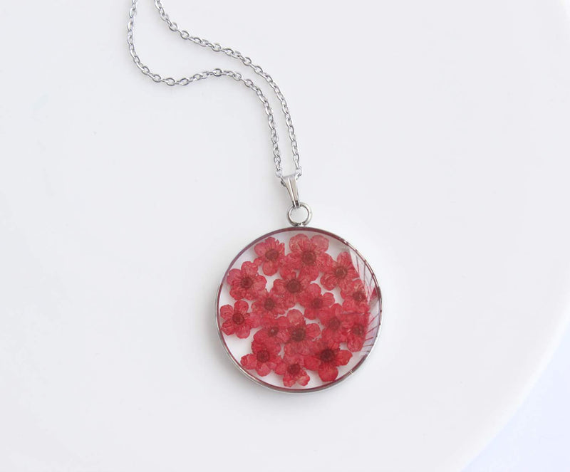 Pressed Flower Pendant Necklace, Real Dried Flower Resin Jewellery