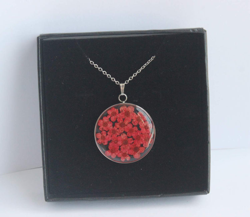 Pressed Flower Pendant Necklace, Real Dried Flower Resin Jewellery