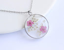 Pressed Flower Pendant Necklace, Real Dried Flower Resin Jewellery