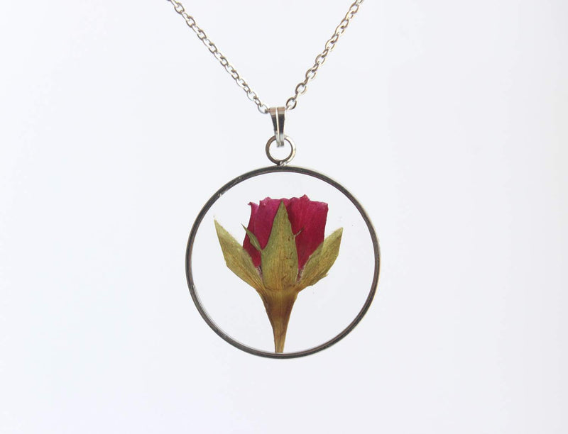 Pressed Flower Pendant Necklace, Real Dried Flower Resin Jewellery