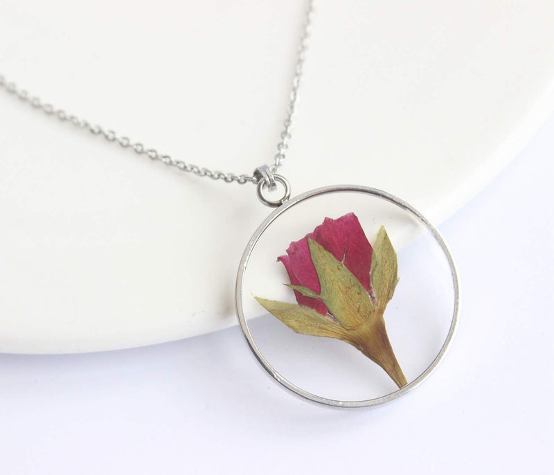 Pressed Flower Pendant Necklace, Real Dried Flower Resin Jewellery