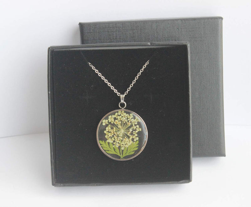 Pressed Flower Pendant Necklace, Real Dried Flower Resin Jewellery