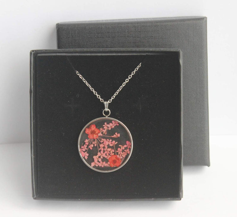 Pressed Flower Pendant Necklace, Real Dried Flower Resin Jewellery