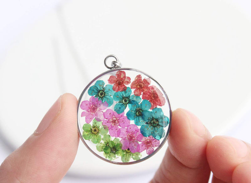 Pressed Flower Pendant Necklace, Real Dried Flower Resin Jewellery