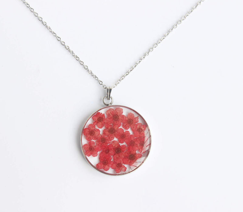 Pressed Flower Pendant Necklace, Real Dried Flower Resin Jewellery