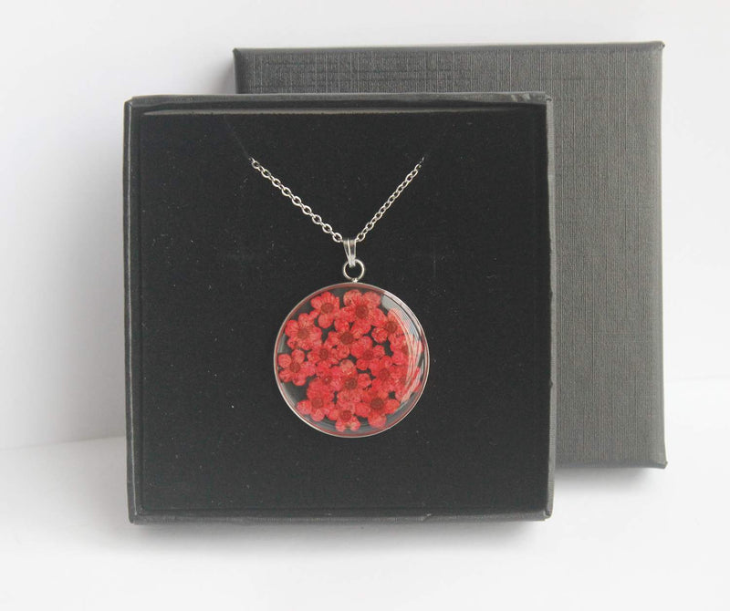 Pressed Flower Pendant Necklace, Real Dried Flower Resin Jewellery