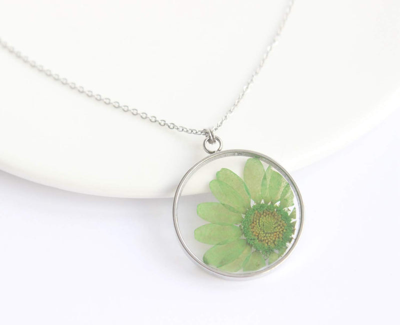 Pressed Flower Pendant Necklace, Real Dried Flower Resin Jewellery